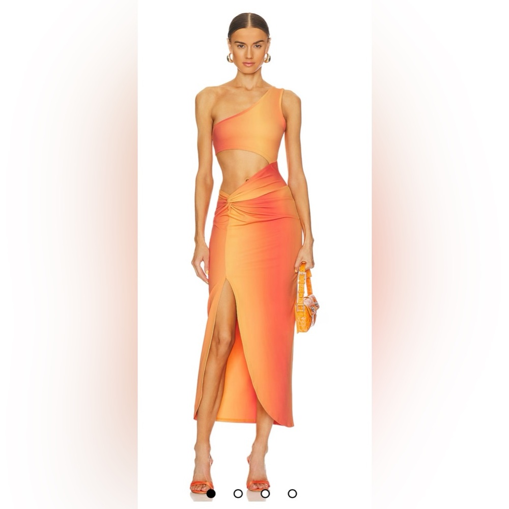 One-Shoulder Orange Two-Piece Set